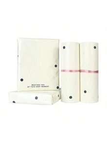 20 piezas/paquete Bolsas de mensajero con lunares blancos marfil, adecuadas para la temporada de regreso a clases, temporada de graduación, temporada de bodas, cumpleaños y otras ocasiones, se pueden usar como bolsas de regalo, bolsas de almacenamiento de plástico grueso, bolsas para maletas, bolsas para ropa, aplicables a regreso a clases, útiles escolares, escuela, oficina, transporte, envío y correo, etc. - blanco lechoso - Ver 6