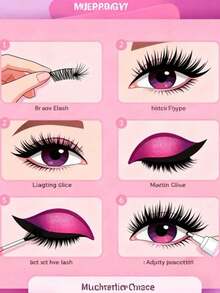 2 Pairs Slouchy Eye Shadow Stickers, Suitable For Makeup Use. 3-In-1 Self-Adhesive Reusable, With Eyelashes, Quick Eye Makeup Stickers, Very Suitable For Ladies Makeup, Festivals, Parties, Balls - Multicolor - View 8