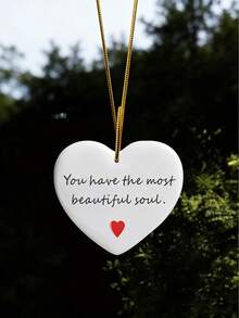 1pc 2D Acrylic Heart-Shaped Hanging Ornament, Multi-Purpose For Rearview Mirror Keychain Backpack, Festival Decoration & Christmas Gift, Ideal For Friends