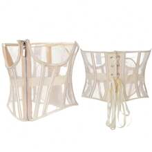 1 chiếc đai nịt eo lưới dành cho nữ, áo corset định hình eo, thích hợp cho tiệc tùng và mặc hàng ngày. - Màu be - Xem 1