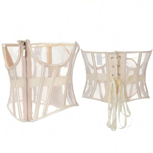 1pc Women's Mesh Waist Cincher, Outerwear Corset Waist Trainer, Suitable For Party And Daily Wear
