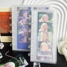 KPOP偶像照片卡收藏册 - 4格塑料长方形照片套，包含10个卡套，文具套装，返校季，学习用品 - 白色 - 查看 5