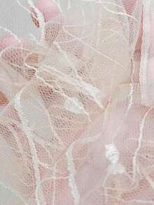 高领透视网纱罩衫，性感轻薄打底衫，饰有树枝纹理刺绣，长袖上衣 - 白色 - 查看 5