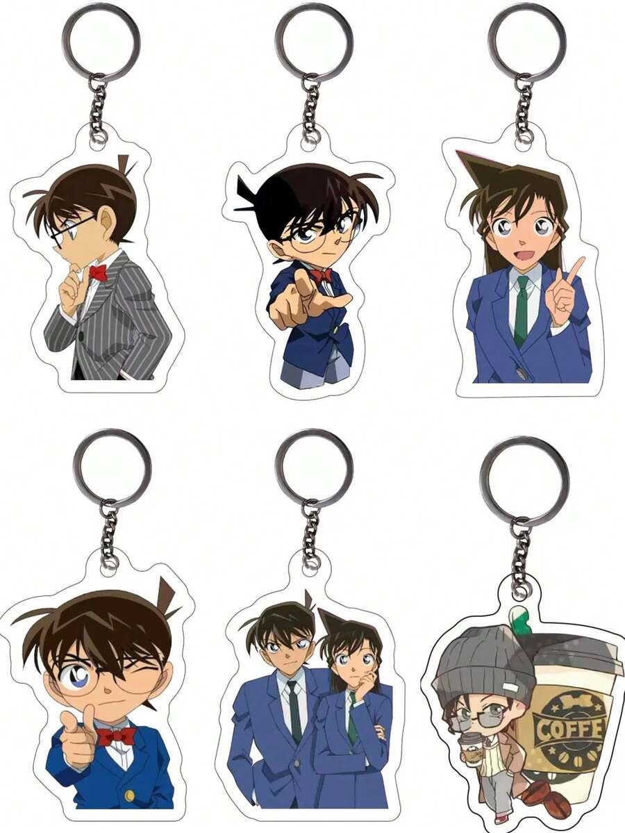 Nuevo llavero multicapa de PMMA con tema de dibujos animados y anime, llavero del personaje de anime Edogawa, accesorio para mochila, pequeño regalo para vacaciones - Multicolor - Ver 1