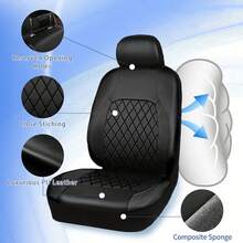 9pcs/4pcs Universal Diamond Patterned Leather Car Seat Covers - Shiny Design, Compatible With Airbags, Suitable For SUVs, Sedans, And Including Front Seat Covers, Backrest Covers, Rear Seat Covers, And Pillowcases; Car Seat Covers