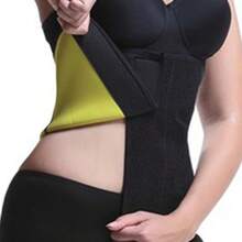 1pc Adjustable Hook And Loop Waist Belt, Yellow Neoprene Sports Fitness Sweat Waist Trainer, Waist Cincher