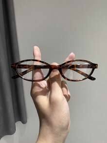 1-3pcs Women's Cute Small Oval Fashion Glasses, Multi-Color Matching, For Writing, Reading, Office, School, Outfit Pairing, Daily Use - Colorless - View 14