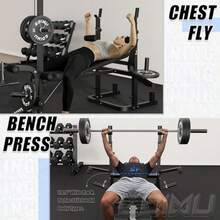 Z3 900LBS  Weight Bench Set With Leg Extension 9 In 1 Workout Press With Preacher Curl Pad And LAT Pulldown Strength Training Bench For Home Gym - Bench and 120lbs Plates - View 6