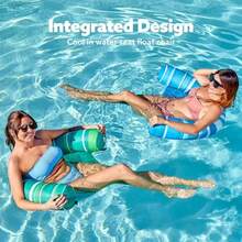 CYPNSloosh Sillones Flotadores Inflables Adultos 2 Packs Sillón Flotador con Diseño de Rayas Cubierto de Tela Suave con Cabestrillo para Piscina Sillón Flotador para Fiestas en la PiscinaFashion - 222600211 - Ver 4