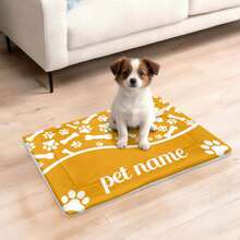 Personalized Pet Insulating Mat With Your Own Pet's Name.This Thick, Cozy Pet Flannel Insulating Mat With Paw Prints Provides Warmth And Comfort, Making It Perfect For Cats And Small Dogs To Relax On. It's Portable And Ideal For Creating A Snug Spot For Your Pet. Perfect Gift For Any Pet Owner, Flexible & Easy To Store & Portable, Gift For Best Friends Mom, Dad, Daughter, Son, Family, Girlfriend, Boyfriend, And Other Pet Lover - Multicolor - View 3