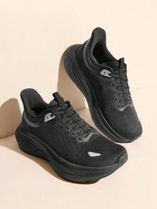 Men's Slip-On Walking Shoes - Hands-Free Running Tennis Sneakers With Cushioning, Non-Slip Gym Workout Athletic Shoes For All-Day Comfort & Style - 黑色 - 查看 1