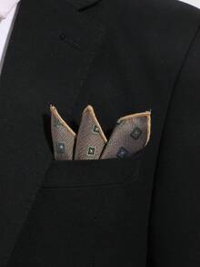 1件时尚复古百搭男士精致腰果/格子/花卉图案口袋巾/手帕，休闲配饰，适合搭配领带、参加派对、旅行