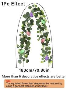 1/2pcs, 180cm/70.86in, Artificial Easter Egg Wreath, Eucalyptus Leaves, Egg Vine Hanging Ivy, Suitable For Easter Decoration, Room Decor, Home Decor, Bedroom Decor, Outdoor Decor, Kitchen Decor, Graduation Decor, Outdoor Patio Decor, DIY, Room Decor Supplies, Porch Wall Fireplace Farmhouse Decor - Multicolor - View 3
