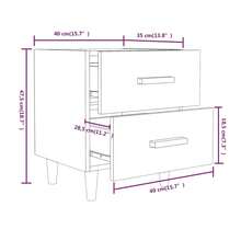 vidaXL Tables de chevet 2 pcs Chêne fumé 40x35x47,5 cm - Noir - Voir 8