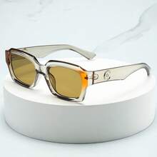 1pc Men's Retro Thick Rectangular Frame High-Quality Fashion Fashion Glasses, Suitable For Travel, Casual, Party, Beach, Daily Wear - Multicolor - View 6