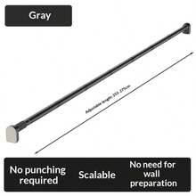 1pc Retractable Stainless Steel Balcony Clothes Drying Rack, Bathroom Curtain Rod, Wardrobe Closet Rail, Storage & Organization, Women White T-Shirt, Women Black Pants, Women Winter Clothing, Dress, Women Winter Outfit, Elegant Women Dress, Women White Long Sleeve Shirt, Women Spring Dress, Women Spring Set, Spring, Spring Apparel, Minimalist, Summer Top - Black - View 30