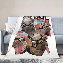 Deadpool & Wolverine Dogpool Sketchy Blankets Hero Faces Flannel Awesome Warm Throw Blankets For Bedspread Textile Decor Travel - 款式 - 查看 1