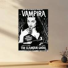 Framed 2D Flat, 1pc 1pcs 1pc  VAMPIRA Gothic Vampire Lady Poster - Vintage Horror Movie Art Print, Vampire Icon Art Suitable For Goth Wall Decor, Horror Room Decor, Vintage Print - 1pc, 2D Flat - Đóng khung - Xem 3