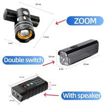 Aluminum Alloy Bright LED Bicycle Light, USB Rechargeable, Night Riding Flashlight, Taillight, Mountain Bike Accessories, High Brightness, Camping, Road, Front Handlebar Light