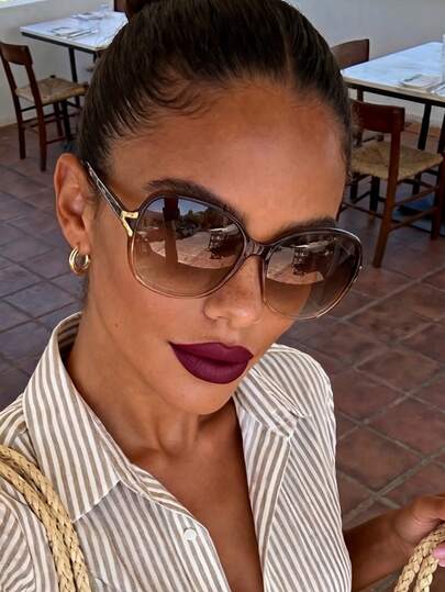 1 par de gafas de sol marrones retro oversize unisex, elegantes y estilizadoras, adecuadas para viajes, deportes, conducción, festivales, playa, festivales de música, salidas, accesorios de verano, vacaciones, salidas familiares, estilo callejero, deportes, fiestas, actividades al aire libre, pesca, vacaciones