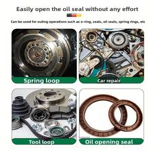 10件套汽车维修油封钩工具套装，包括加长迷你油封螺丝刀、撬棒和钩子套装，用于拆卸汽车油封/O型圈，迷你钩子拉拔器，精密汽车油封螺丝刀套装拆卸钩子工具 - 黑色 - 查看 11