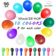 36", 18", 12", 10", 5" Globos de fiesta gruesos en colores surtidos, globos de látex para fiestas de cumpleaños, globos arcoíris elegantes, 12 piezas de globos de fiesta de colores arcoíris, adecuados para fiestas y bodas - Multicolor - Ver 16