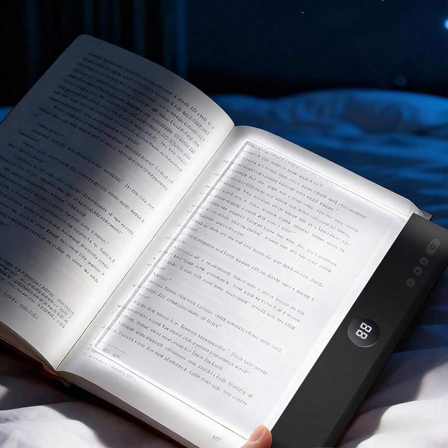 Multi-Functional LED Flat Panel Reading Lamp, Portable, Eye-Friendly, Adjustable Color Temperature, Ideal For Reading, Writing, And Bedrooms, With Touch Control. - Màu đen (kèm cáp USB) - Xem 1