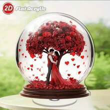 情人节360度旋转2D平面亚克力桌面摆件，适用于家居、办公室、婚礼、生日礼物，2D平面设计，复古美学。 - 彩色 - 查看 10