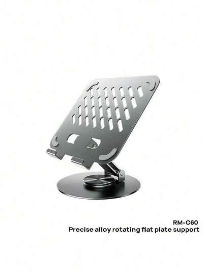 REMAX RM-C60 Tablet Stand, Precision Aluminum Phone, Tablet, And Laptop Stand, Damped Rotating Foldable Portable Storage
