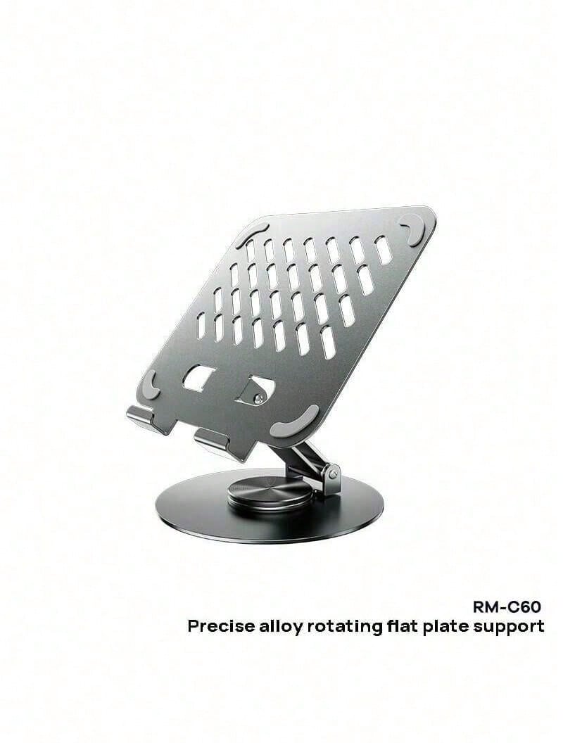 REMAX Soporte para tableta RM-C60, soporte de aluminio de precisión para teléfono, tableta y portátil, con amortiguación, giratorio, plegable y portátil. - Verde pavo real - Ver 1