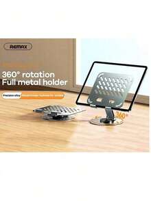 REMAX Soporte para tableta RM-C60, soporte de aluminio de precisión para teléfono, tableta y portátil, con amortiguación, giratorio, plegable y portátil. - Verde pavo real - Ver 2