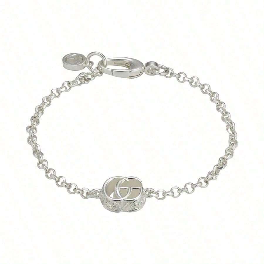 Gucci 1 Piece GG Marmont Sterling Silver Logo Bracelet, Suitable For Daily Wear And Festive Parties, Stylish And Minimalist, An Exquisite Gift For Women. - Silver - View 1