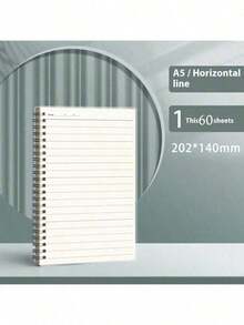 Cuaderno de espiral con líneas de cuadrícula A5/A4, 80 hojas/160 páginas, cubierta de PP transparente, cuaderno de diario con reglas Cornell, esencial para volver a la escuela - Blanco y Negro - Ver 10