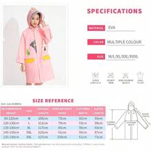 Impermeable Infantil Estampado para Nio y Nia con Espacio para Mochila Largo para Lluvia con Capucha Suave Resistente y Ligero EVA - XL + Azul/Dino - Ver 6