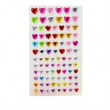 亚克力钻石心形星星贴纸，儿童DIY派对，相册，手机，杯子，水晶钻石贴纸 - 彩色 - 查看 5