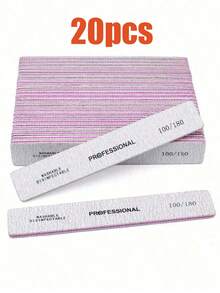 5/25pcs Professional Nail Files, 180/100 Grit Natural Nail Files, Double-Sided Washable Fine Textured Nail Files, Suitable For Home And Salon Use - Multicolor - View 7