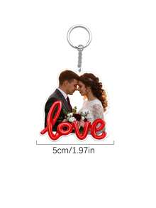 Customized Photo Keychain, Personalized Acrylic Keychain, Couple Customized Keychain, Photo Keyring, Valentine's Day Gift, Birthday Gift, Anniversary Gift - Multicolor - View 8