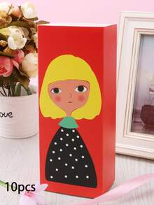 5/10pcs Cute Girl Mini Pastry Box, Baking Food Packaging Box, Biscuit, Candy, Macaron, Mooncake Box, Suitable For Weddings/Festivals/Parties, Small Snack Packaging Paper Box - Paper - View 14