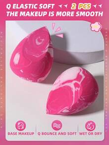 2pcs Makeup Sponges, Suitable For Face Setting And Makeup Application - Multicolor - View 8