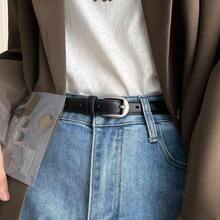 1 Stück Damen Quadratische mattsilberne Schnalle Vielseitiger Gürtel, geeignet für Jeans - Verschiedenfarbig - Übersicht 11