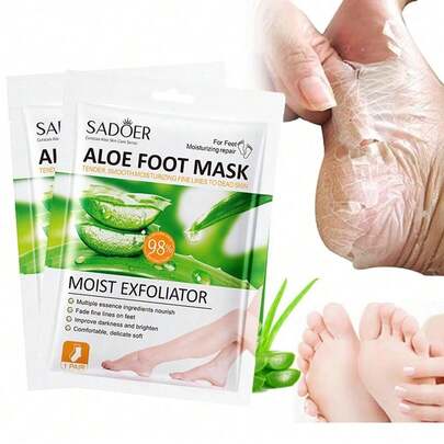 4pcs Foot Peel Mask - Foot Mask For Baby Soft - Remove Dead Skin, Dry, Cracked Feet & Callus, Foot Spa, Made With Aloe Vera Extract For Women And Men