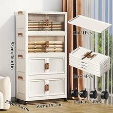 Multi-Functional Collapsible Toy Storage Bins - Stackable Storage Containers With Lids, Heavy-Duty Storage Bin For Garage Storage, Home Organization Essential For Closet, Bathroom, Kitchen & Office - trắng - Xem 10