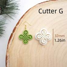 1/7 قطع مجموعة قوالب قطع من الطين البوليمري على شكل عقدة سلتية - أدوات حرفية على الطراز السلتي التقليدي لصنع أقراط المجوهرات والتعليقات وإكسسوارات باليد - أبيض - مشاهدة 16