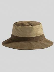 1 Piece Of Color-Blocked Bucket Hat, Stylish And Versatile, Made Of Polyester Fiber, Suitable For Outdoor Activities Such As Hiking, Camping, And Travel. A Great Gift For Family, Friends, Or Boyfriend/Girlfriend; Also Suitable For Christmas, Mother's Day, Father's Day, Teacher's Day, And Personalized Birthdays. - Multicolor - View 2