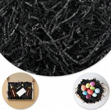 Shredded Paper For Gift Baskets, 1/2LB (8 Oz) Black Crinkle Paper Filler, Crinkle Cut Paper Shred For Birthdays, Weddings,Boxes Bags, Christmas, Basket Filler,Anniverss,Gift Wrapping,Black - 黑色的 - 查看 1