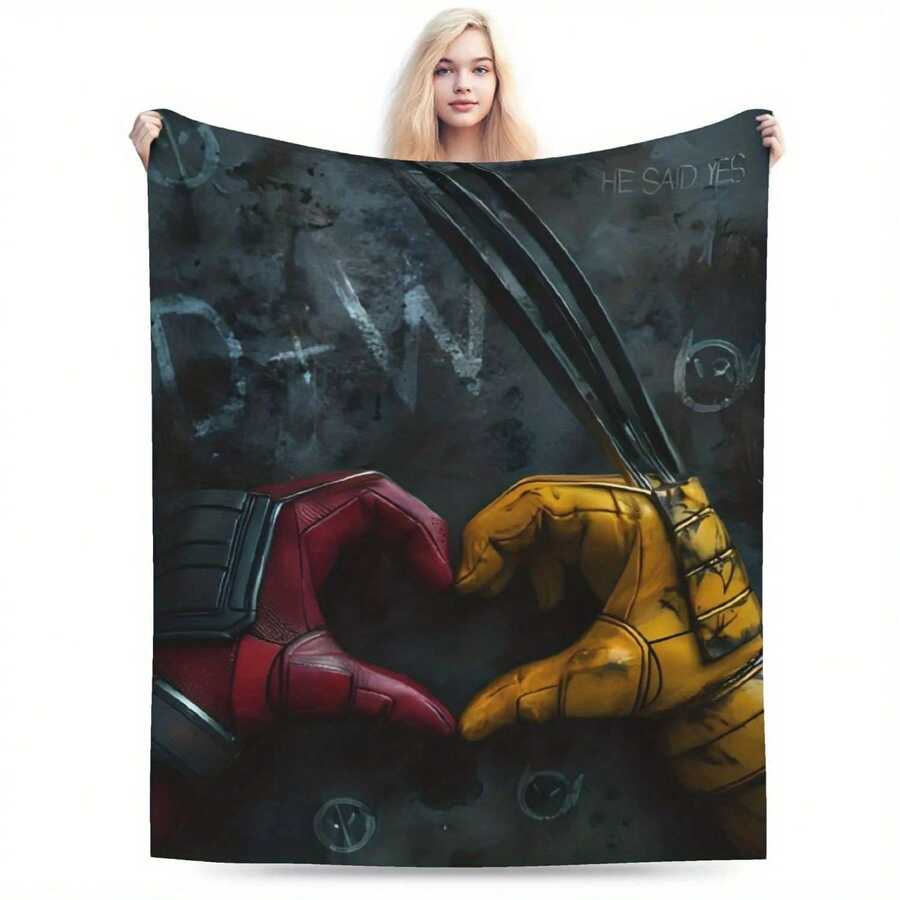 Deadpool And Wolverine Love Accessories Blanket Er Soft Fce Wilson & Howlett Throw Blanket Comfortable Bedding Throws - 款式1 - 查看 1