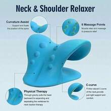 Neck Shoulder Cervical Spine Relaxation Spine Alignment Traction Device Pillow Stretcher Massager Neck Pillow - 藍色 - 查看 3
