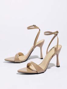 Elegante Riemchen-Spitze-High-Heel-Sandalen, vielseitig einsetzbar für formelle Anlässe, Partys, Hochzeiten, Aufführungen, Outdoor, Reisen, Feiertage (Valentinstag, Muttertag, Frauentag, Weihnachten, Erntedankfest), Frühlings- und Sommeroutfits - Khaki - Übersicht 5