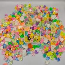 10/20/50/100pcs Set, Various Styles Mini Glow-In-The-Dark Resin Ducks And Animal Figurines. These Mini Glow-In-The-Dark Animals Include Ducks, Dolphins, Frogs, Rabbits, Turtles, Mushrooms And Other Mini Ornaments. - Multicolor - View 9