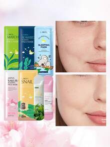 LAIKOU 7片/套 温和不刺激睡眠面膜，保湿修护夜间面膜，适合所有肤质，必备护肤品，旅行装 - 片裝睡眠面膜 - 查看 3